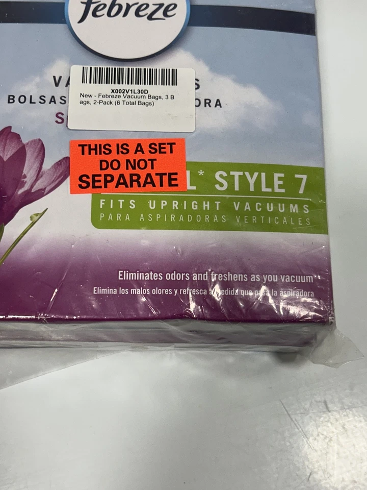 2 Boxes of 3 Febreze Vacuum Bags Bissell Style 7 Eliminates Odors-6 Bags Total  - Image 3 of 4