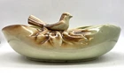 Vintage 1950s McCoy Pottery Bowl with Bird on Branch – Pale Green Brown