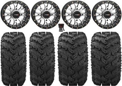 System 3 ST-3 Machined 14'' Wheels 27'' Reptile Tires Can-Am Defender