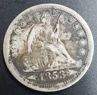 1853 US Liberty Seated Quarter Arrows & Rays