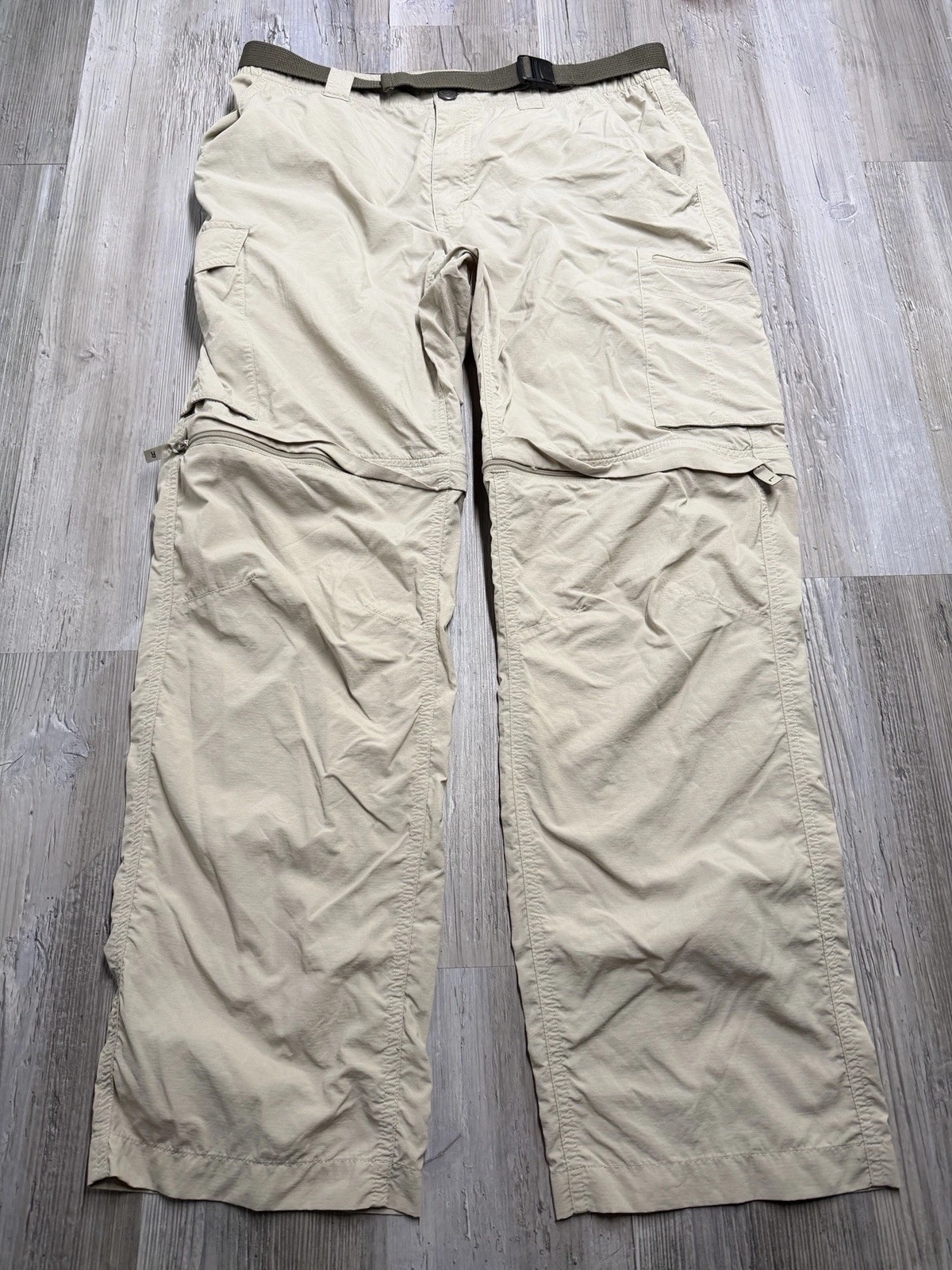 Columbia Pants Mens 34x30 Beige Omni-Shade Convertible Hiking Zip Off Belted
Opens in a new window o
