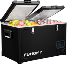 12 Volt Refrigerator, 69QT Electric Cooler Powered by SECOP, Dual Zone Car Refri