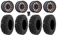Fuel Cycle 15" Wheels Bronze +10mm 30" Harvester Tires Can-Am Maverick X3