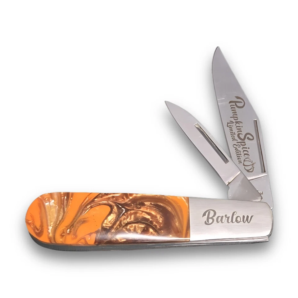 CUCHILLO BARLOW BEAR & SON CUBIERTOS EE. UU. OTOÑO CALABAZA ESPECIA MICRO PERLA BEBÉ Foto 2 de 3