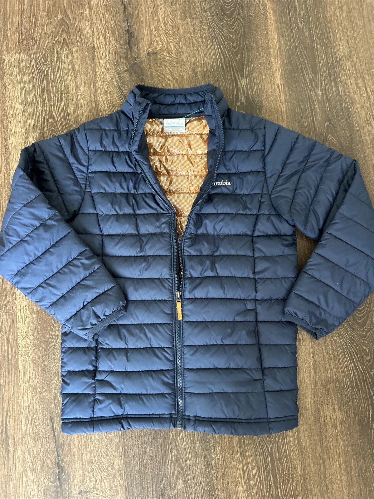 Columbia Youth Powder Lite Omni-HEAT Puffer Jacket M Navy Blue Gold Lining NEW
Opens in a new window