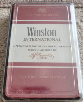 Winston International Tobacco playing cards in plastic case (sealed)
