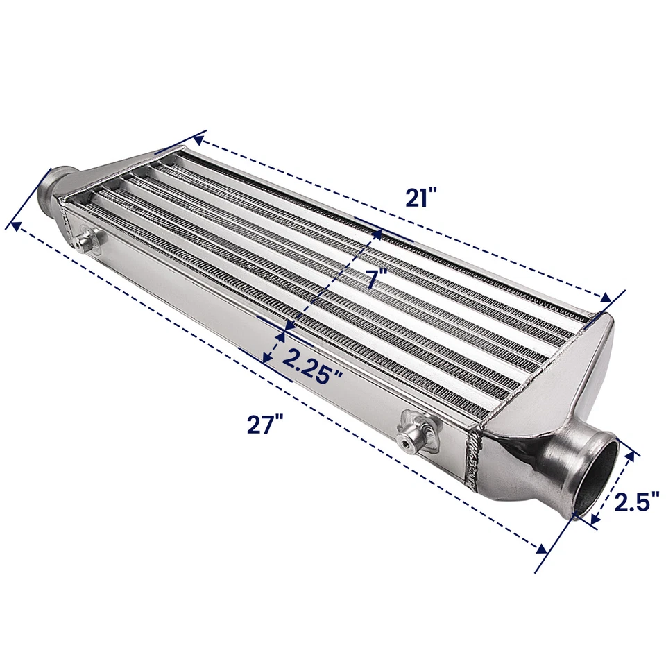 2.5" 64mm Turbo Piping Pipe Kit 27"x7"x2.5" Intercooler Universal Intercooler - Photo 3/4