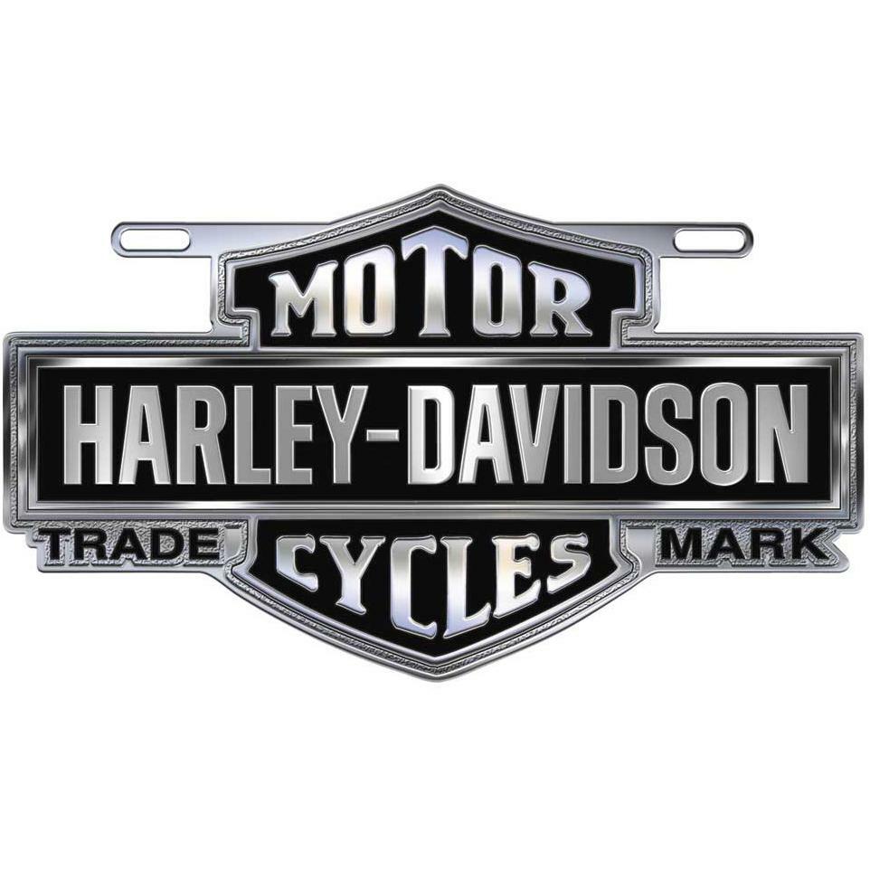 Harley Davidson Chrome License Plate Cast Aluminum Silhouette Logo
