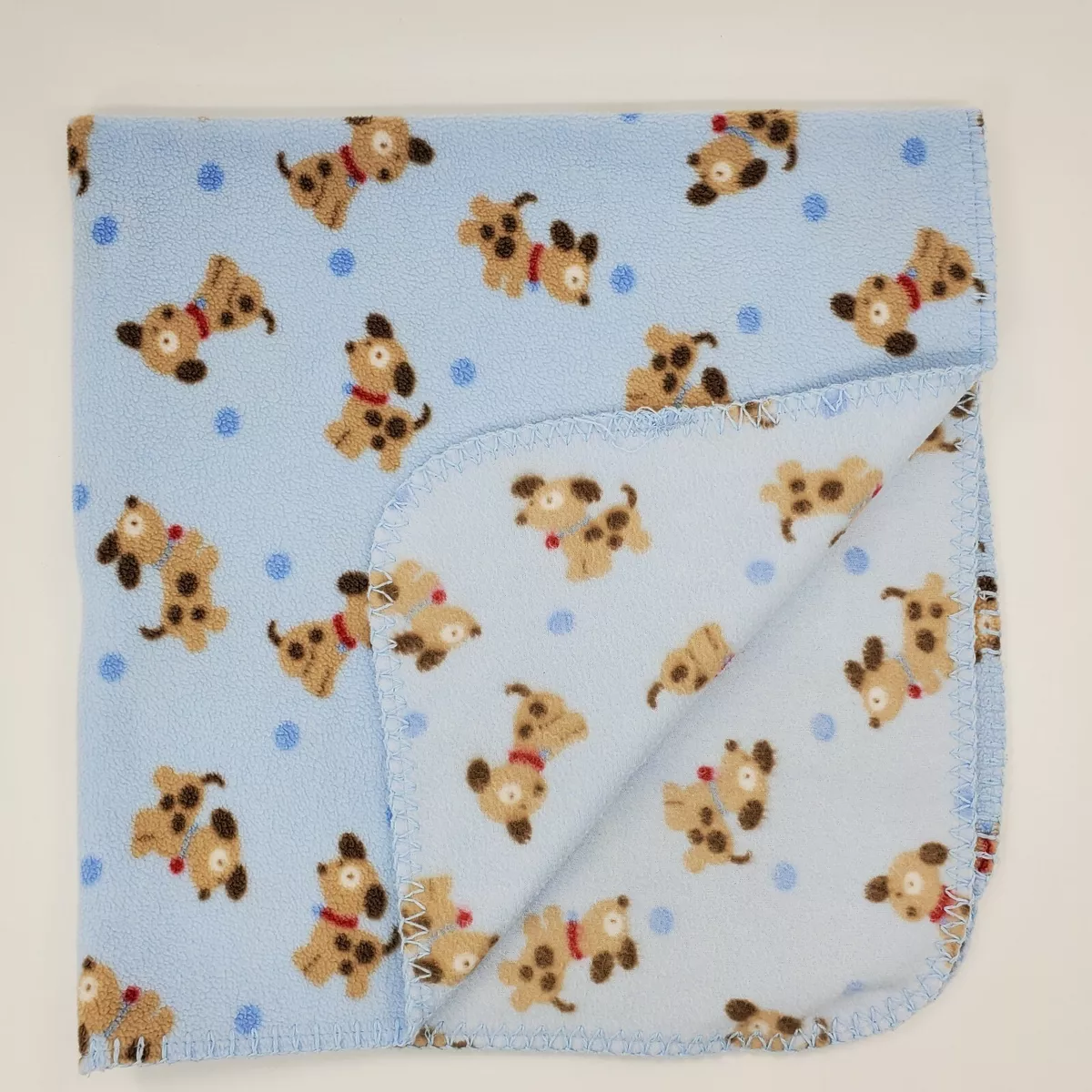 Just Born Baby Boy Blanket Puppy Dog Blue Balls Light Security