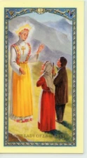 OUR LADY OF LA SALETTE - Laminated  Holy Cards.  QUANTITY 25 CARDS