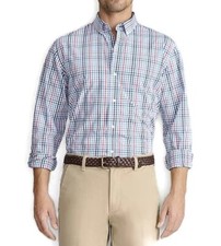 IZOD Men's Button Down Shirt Performance Long Sleeves Plaid Sizes 2XL, 3XLT