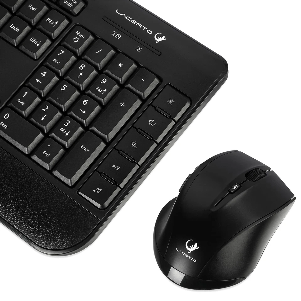Lacerto® | Russisch-Deutsche kabellose 2,4 GHz Multimedia Tastatur & Maus Set - Bild 4 von 4