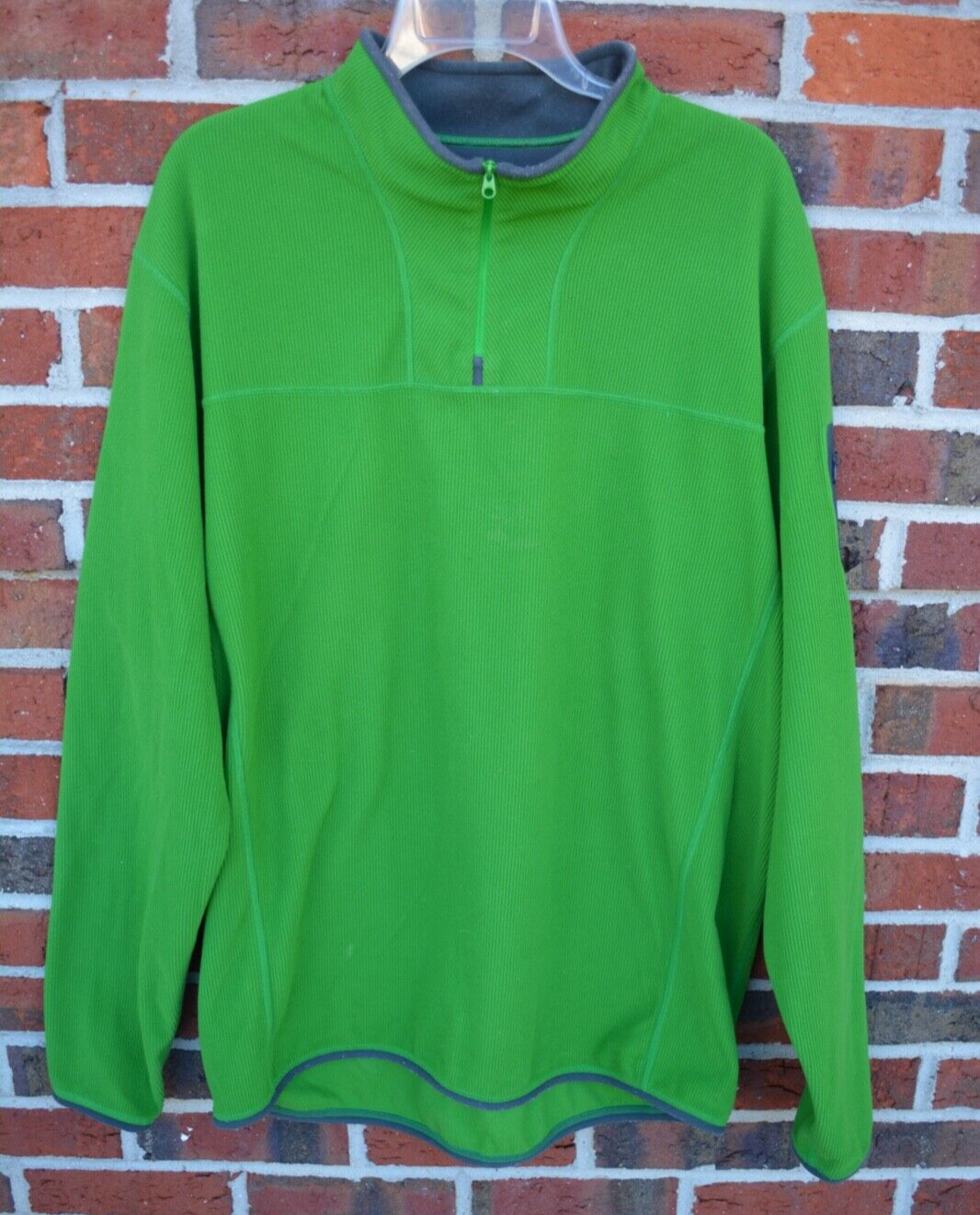 Maglione Arc'teryx uomo XL calibro 1 4 collo zip Polartec verde