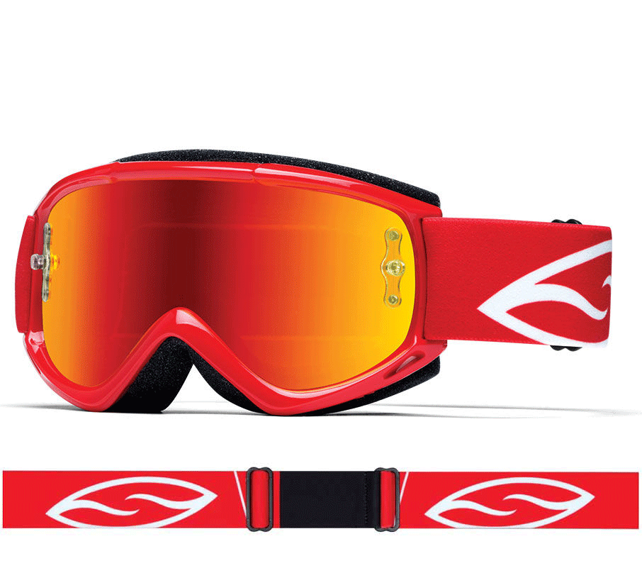 SMITH FUEL V1 MAX MIRROR MOTOCROSS MX BIKE ENDURO GOGGLES with RED