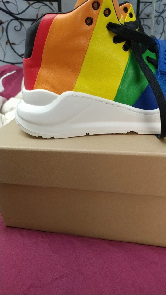 Burberry Italia NUEVAS Zapatillas Altas Mujer/Unisex Regis Arco Iris Rayas 38/7.5 Foto 3 de 4