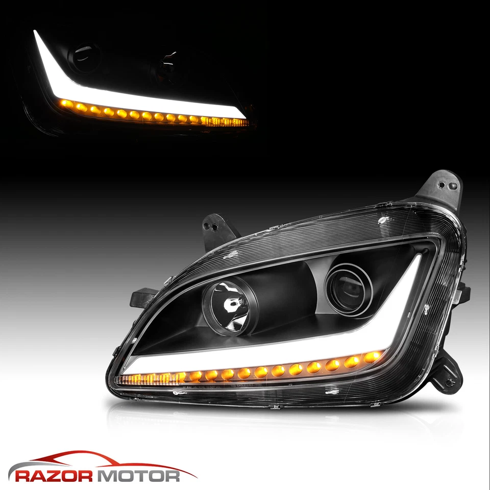 Faros proyectores laterales izquierdo señal LED negros para Peterbilt 579 587 2011-2019 Foto 2 de 4