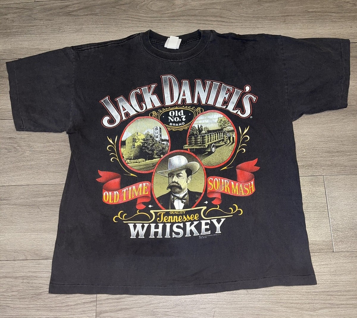80s Jack Daniel vtg フットボール tシャツ ウイスキー 企業 古着 80s USA製 Jack Daniel's ジャック ダニエル ジム