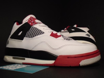 jordan 4 fire red white black cement grey