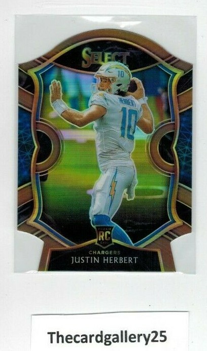 JUSTIN HERBERT 2020 Select Concourse COPPER PRIZM DIE CUT RC 332/355 SSP 44 rare