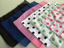 1950S 50'S POODLE SCARF BLACK PINK RED WHITE BLUE POLKA DOT 50'S COSTUME SCARF