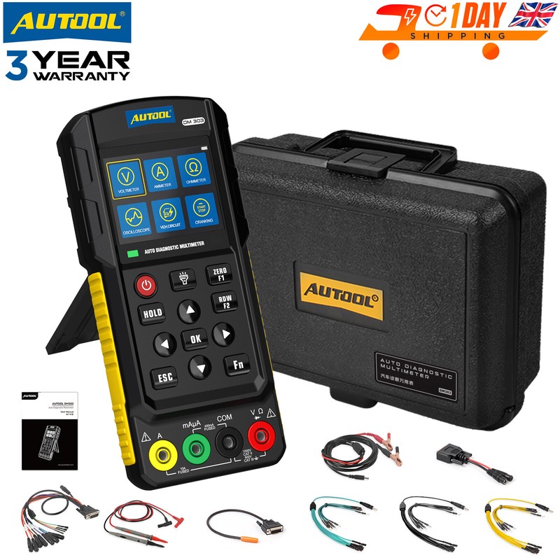 AUTOOL DM303 Digital Diagnostic Tester Oscilloscope Multimeter 12 Test Functions