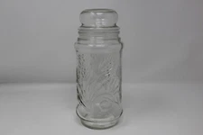 Planters Peanuts MR PEANUT Wheat Pattern Glass Jar Anchor Hocking 1982 Vintage