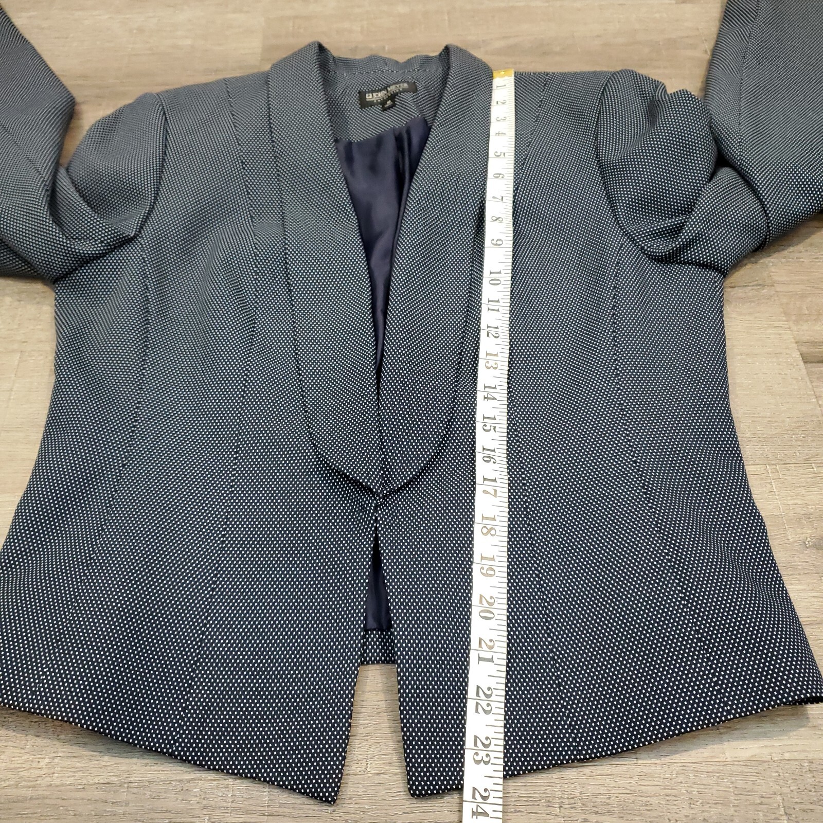 John Meyer Collection Blazer Jacket Blue White 10 Career Preppy Nautical