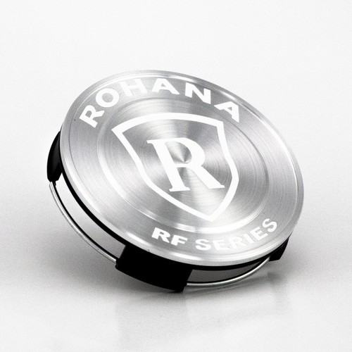 ROHANA BRUSHED TITANIUM/WHITE CENTER CAPS FOR ROHANA RF SERIES WHEELS