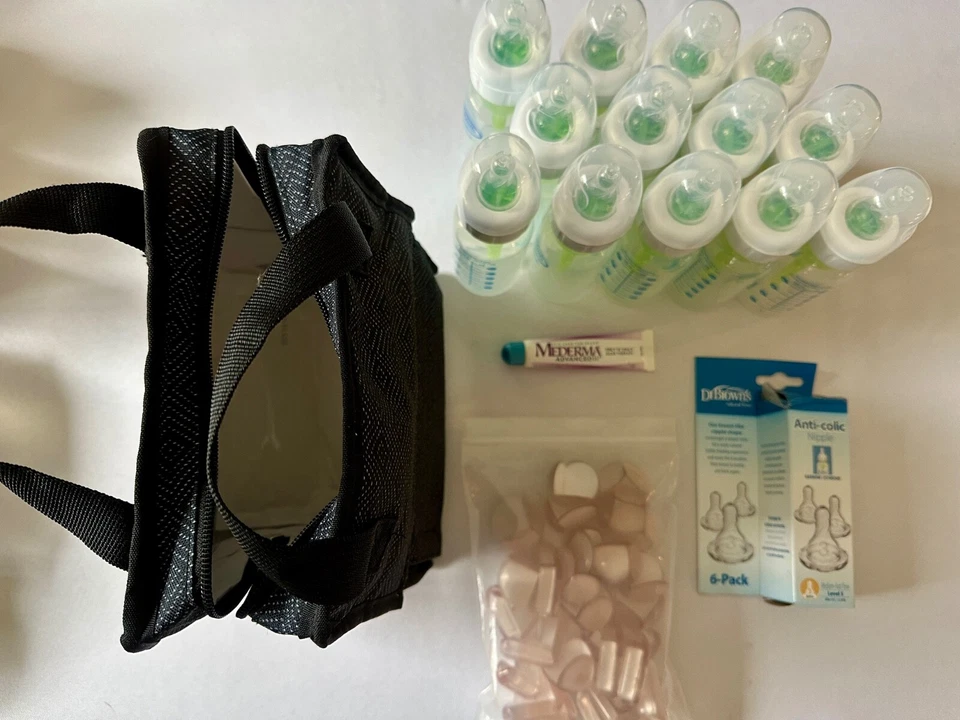 ¡Paquete bebé! 13 botellas Dr. Brown’s anticólicos pezones bolsa enfriador parachoques de esquina Foto 2 de 4