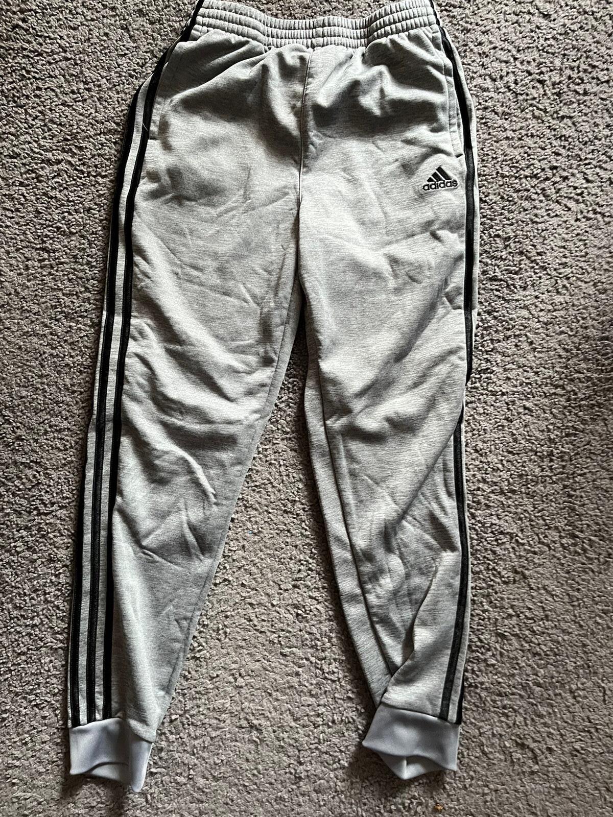 Adidas Sweatpants Track Pants Size XL Youth Boys 18-20 Gray Black 3 Stripe  | eBay