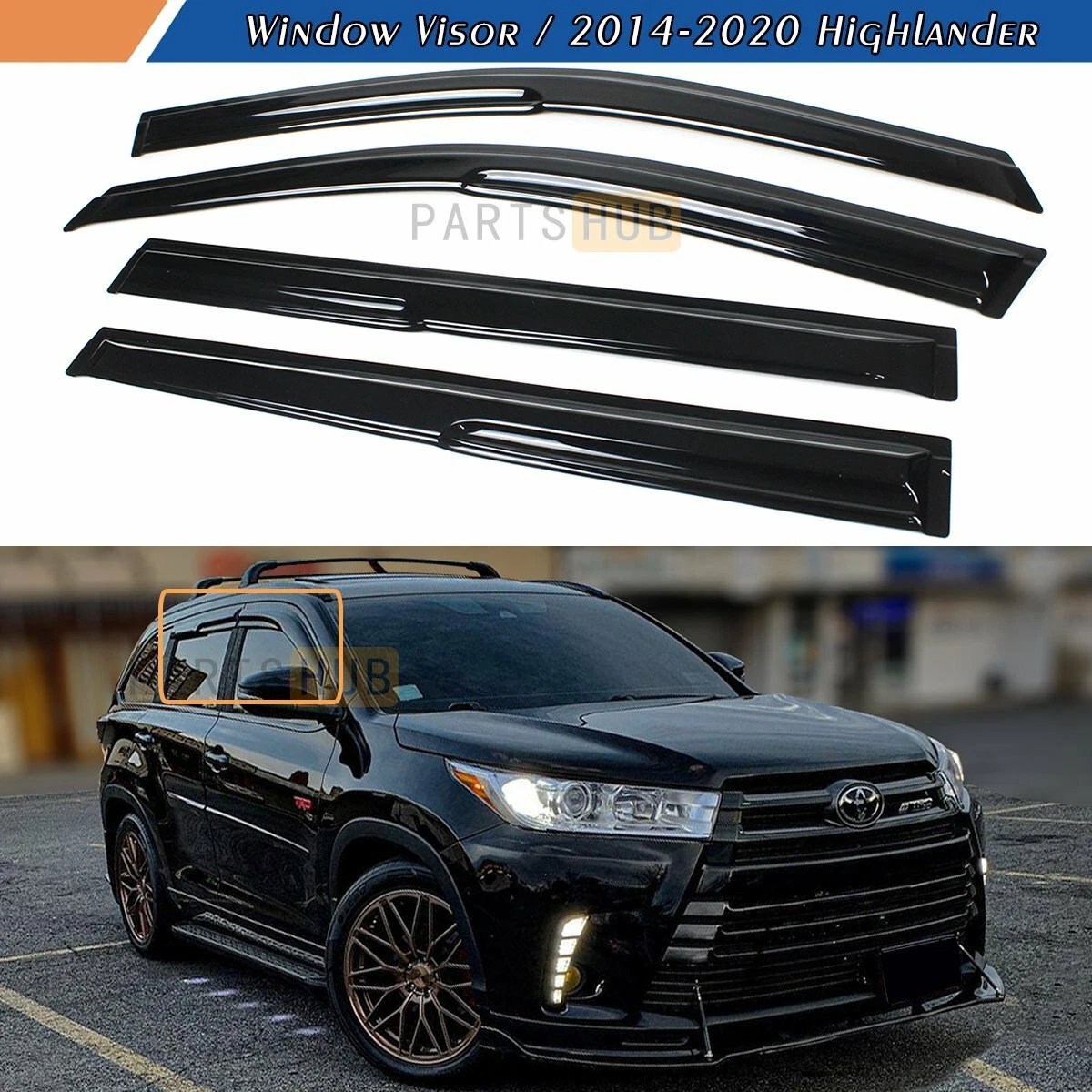 For 2014-2019 Toyota Highlander JDM 3D Wavy Mugen Style Window