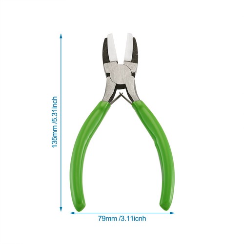 5.3" Strong Carbon Steel Flat Nose Pliers w/ White Nylon Jaw LimeGreen Hand Tool - Picture 2 of 9