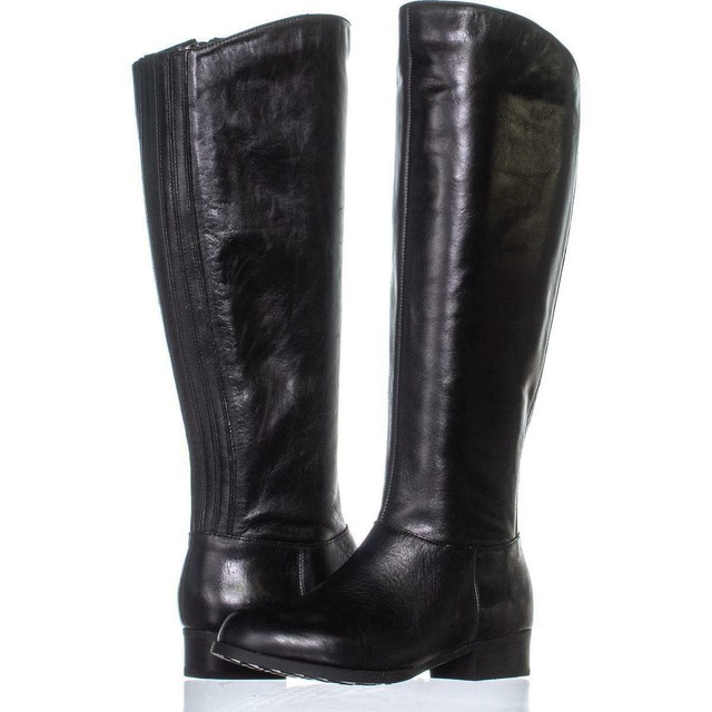 low block heel knee high boots