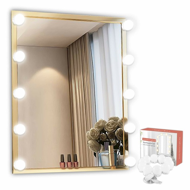 Diy Vanity Mirror Lights Kit Hollywood Style With Dimmable 10 Led Bulbs New