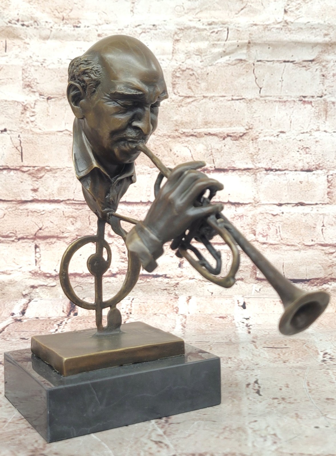 Hot Cast Original Hot Cast Artwork Trumpet Player Bronze Sculpture Gift
