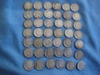 Lot of 42 1950's Various Dates 90% Silver Roosevelt Dimes