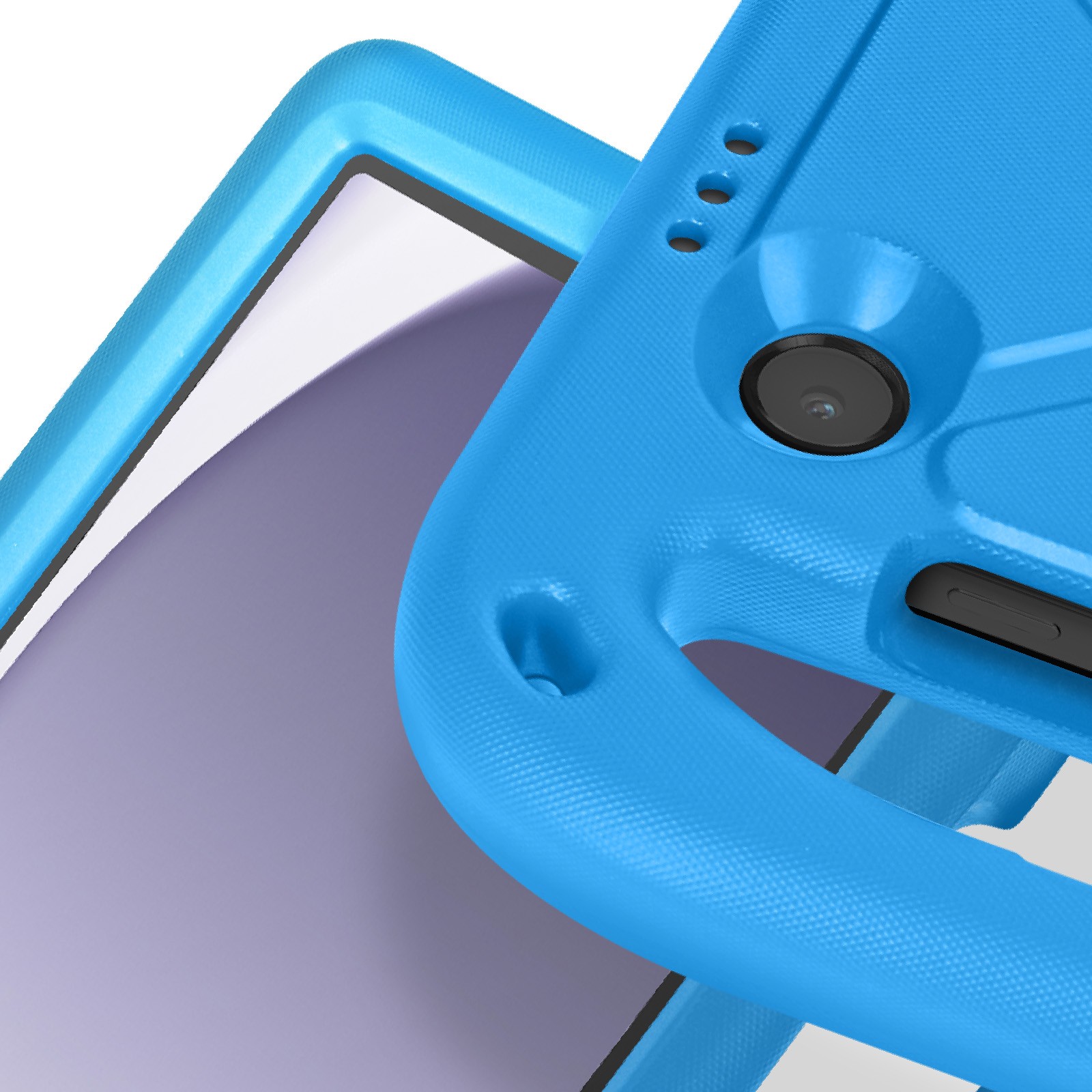 Coque Galaxy Tab A9 rigide bleue protection béquille silicone