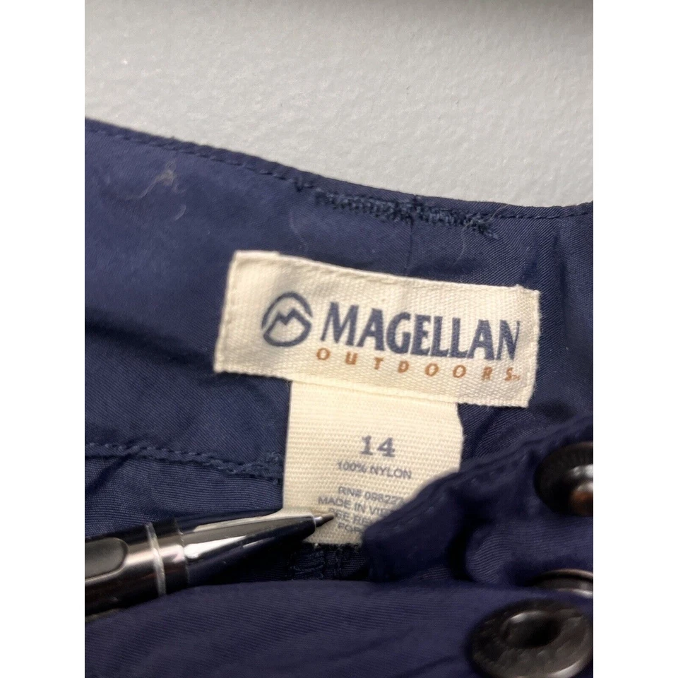 Pantalón Convertible Magellan Exterior Mujer Talla 14 Azul Bolsillos Nylon Foto 4 de 4