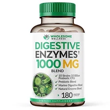 Wholesome Wellness Digestive Enzymes 1000MG Plus Prebiotics and Probiotics 180