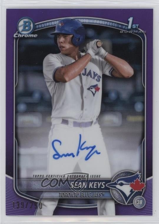 2025 Bowman Chrome Prospect Purple Refractor 139/250 Sean Keys #CPA-SK Auto 13c1