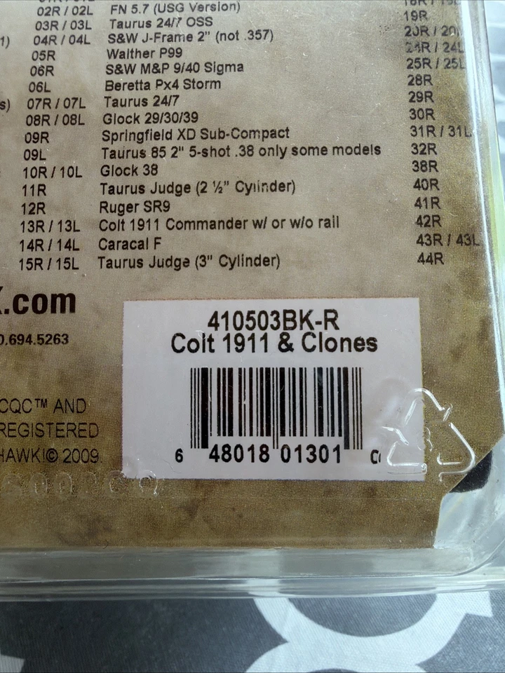 Funda Blackhawk CQC Serpa se adapta a Colt 1911 y clones con / WO riel paleta derecha Foto 4 de 4