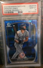 Spencer Jones 2023 Bowman Chrome SAPPHIRE 1ST #BCP-139 PSA 10 Gem Mint - Yankees