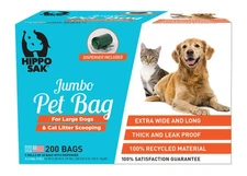 Extra Large Pet Poop Bags with Dispenser, 200 Count for Dogs & Cats