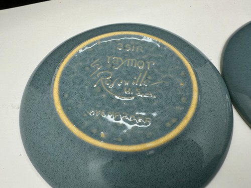 1953 Roseville Raymor Robins Egg Ice Blue 254R Cups Saucers Round Re-Design Rare - Picture 9 of 10