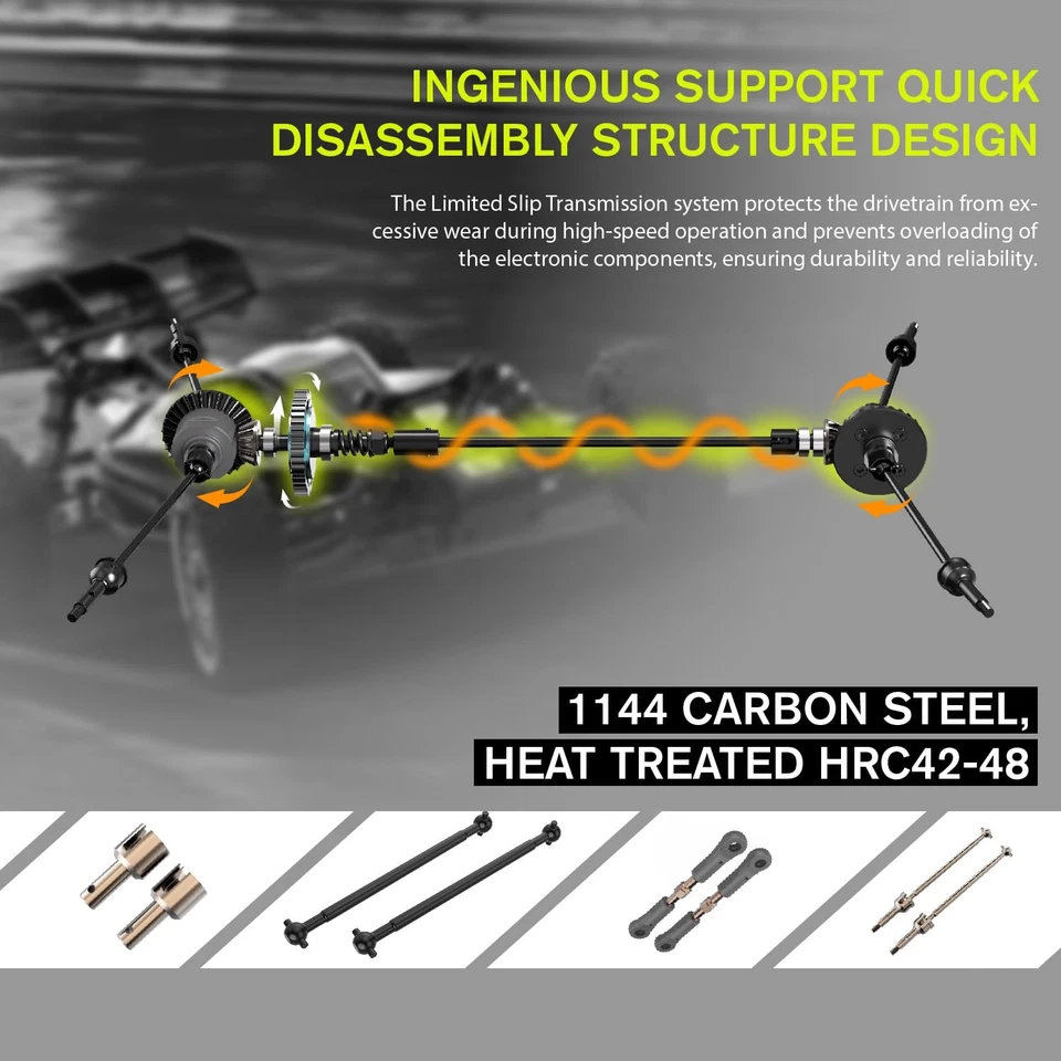 RLAARLO 1/12 Brushless RC Cars for Adults, Max 50 MPH Fast RC Buggy, All Terr... - Image 3 of 4