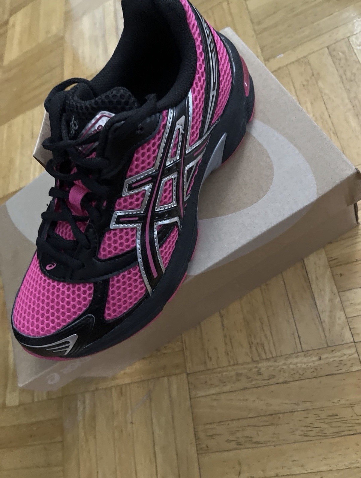 ASICS GEL-1130 Pink Glo/Black Women's Athletic Mesh Sneaker 1202A536-700 thumbnail 2