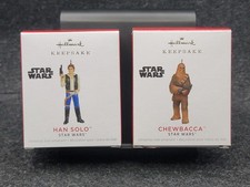 HALLMARK 2021 STAR WARS CHEWBACCA AND HAN SOLO  MINIATURE ORNAMENTS  NEW