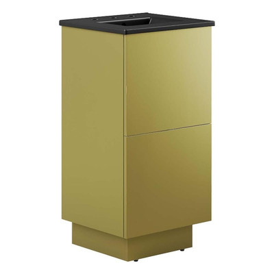 Modway Quantum 18'' Modern Wood Bathroom Vanity in Black and Gold