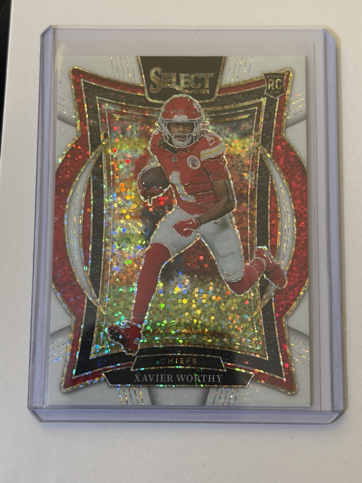 Xavier Worthy 2024 Panini Select Concourse White Sparkle (RC) Chiefs