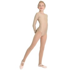 Danzcue Girls Basic Long Sleeve Leotard X-Large Nude